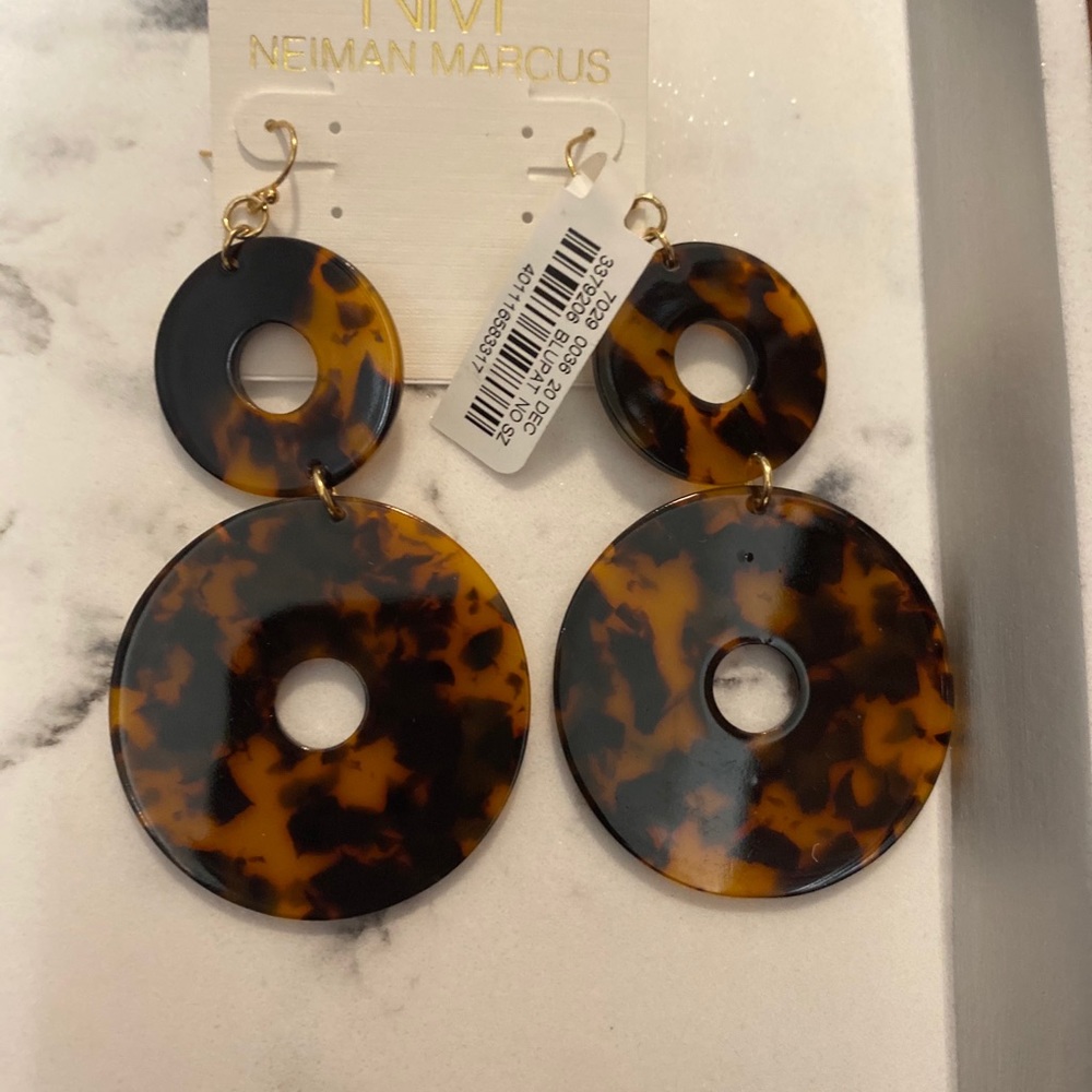 Neiman Marcus Animal Print Earrings MWTS